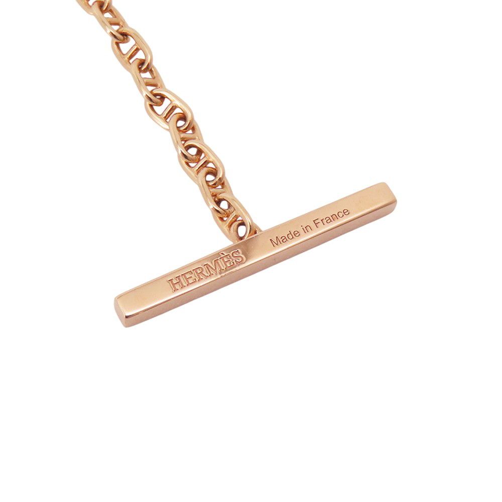 Hermes Bracelet Chaine D'ancre Verso 18K Pink Gold White Ceramic — view 9