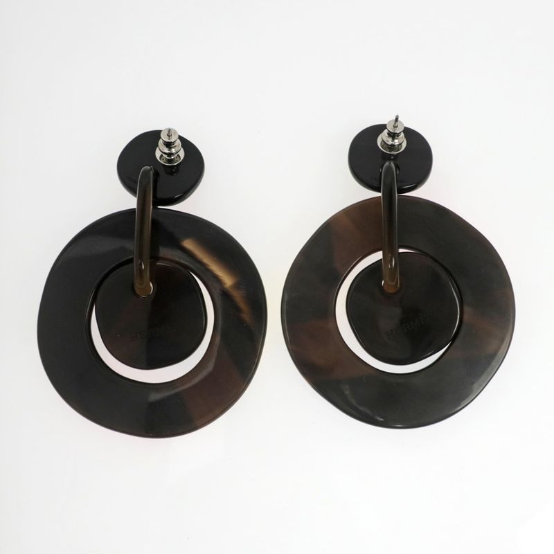 Hermes Amulet Lacquer GM Earrings Buffalo-horn Multicolor — view 3