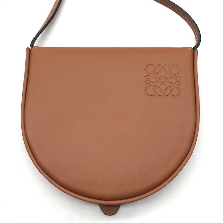 Loewe Heel Pouch Small Soft Calf Coin Card Case Shoulder Bag Crossbody Brown — view 2