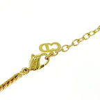 Christian Dior GP Rhinestone Colored Stone CD Logo Necklace Gold Blue — view 7