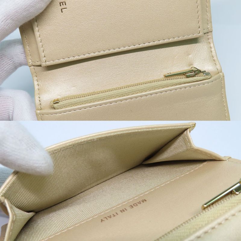 Chanel Classic Small Wallet Ap1991 Quilted Card Bifold Gold Mini — view 6