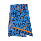 Hermes Maxi Twill Molle Etres Blue Orange Yellow Silk Scarf — view 3