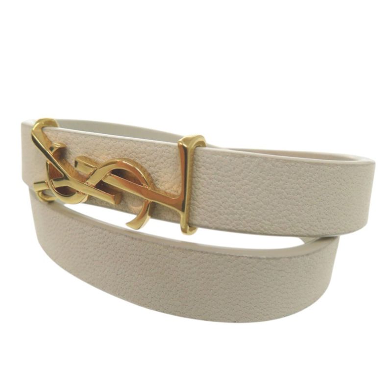 Yves Saint Laurent Opium Double Loop Bracelet Leather White 0736 — view 4