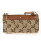 Gucci Coin Case GG Canvas Leather Brown Gold Hardware Everyday Use Small — view 3