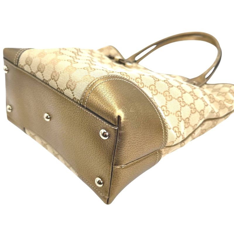 Gucci Handbag Canvas Tote Bag Beige — view 6