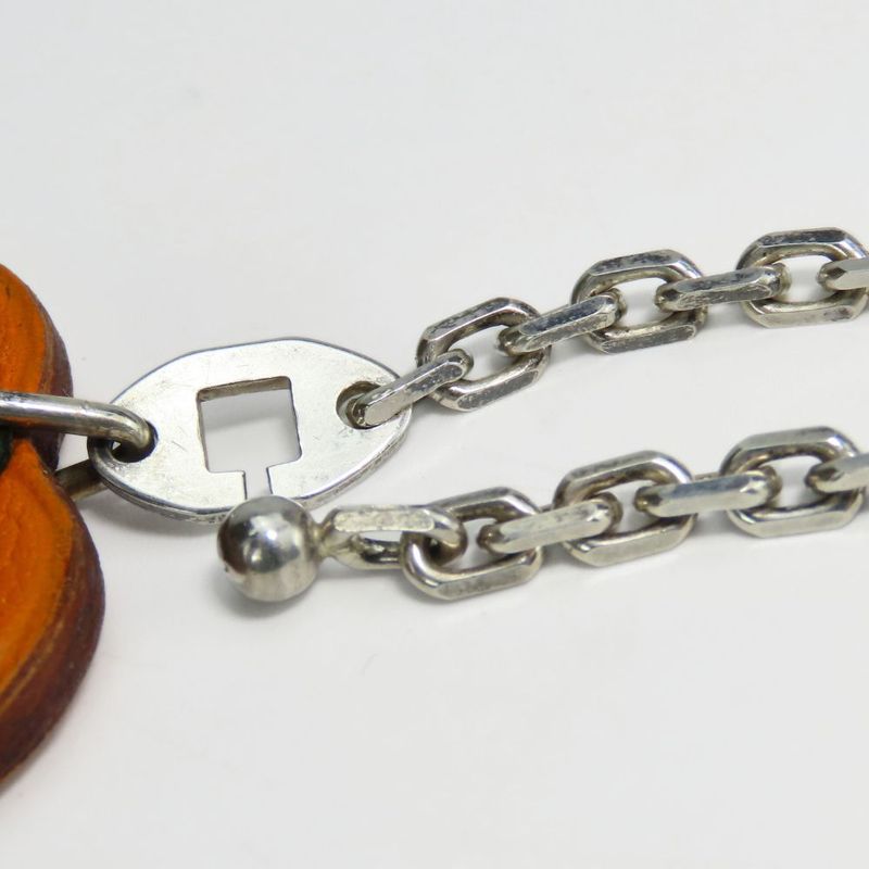 Hermes Bag Charm Leather Silver 925 Orange Hardware Accessories Small — view 7