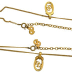Christian Dior CD Logo Necklace Earrings Set Accessories Gold 55862 With Case — view 3