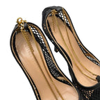 Bottega Veneta Stretch Pumps Mesh Chain High Heel 38 1 2 Nero — view 7