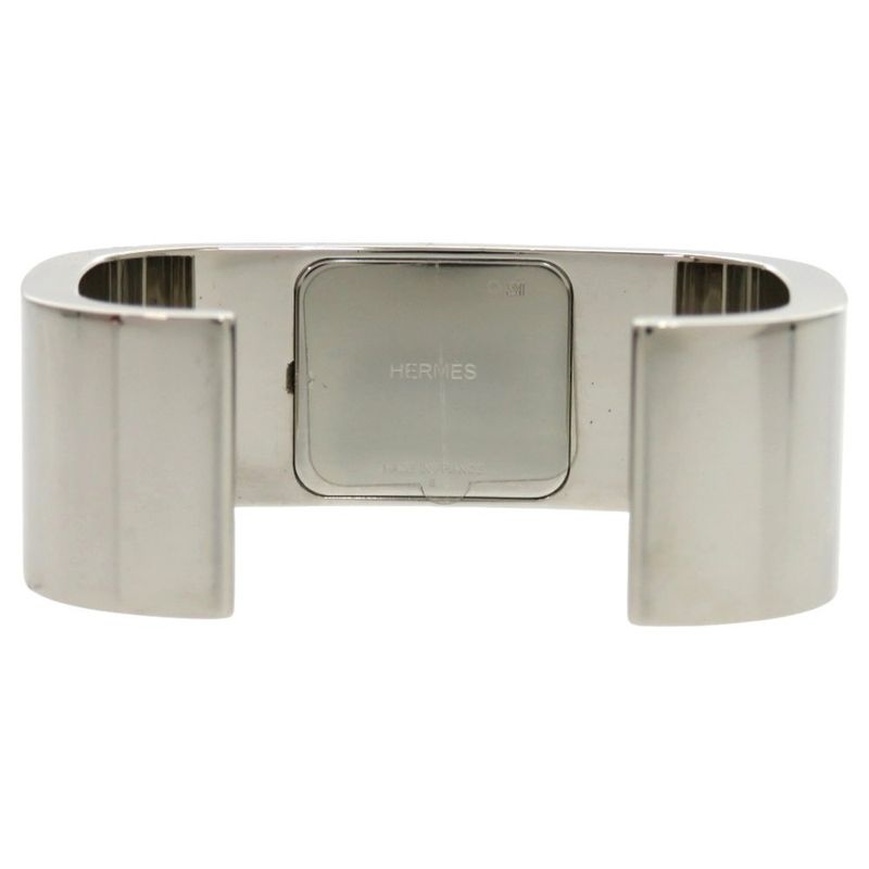 Hermes Medor Metal Black Silver Hardware Bangle 1630 — view 3