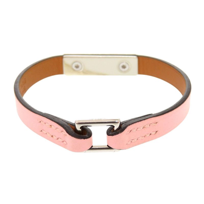Hermes Micro Kelly Vorsoft Rose Sakura Silver Hardware Bracelet — view 3