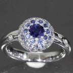 Chanel Sapphire Diamond Ring 18K White Gold 750 E0969 — view 3
