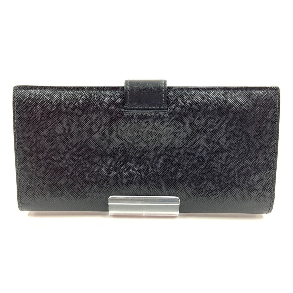 Prada Saffiano Triangle Logo Long Wallet 1 Mv025 Black — view 2