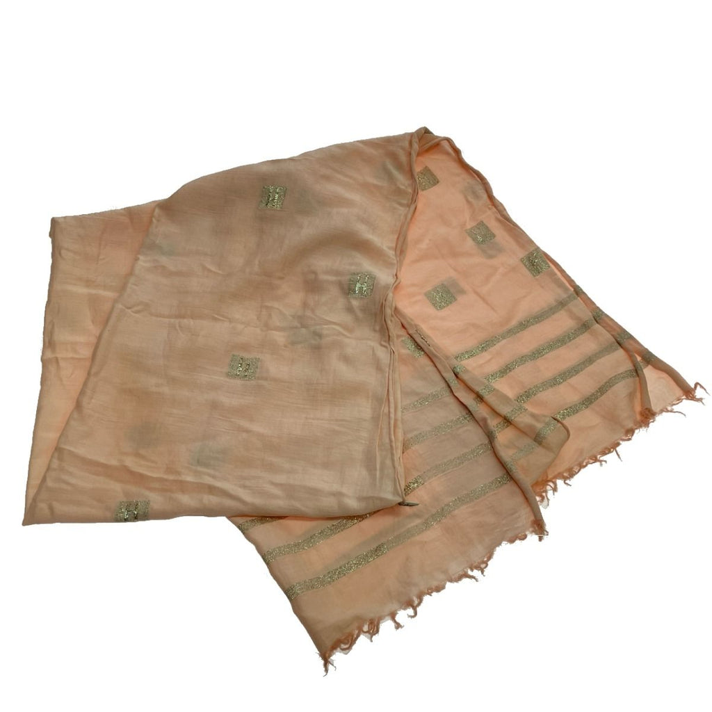 Hermes H Logo Shawl Large Lame Light Pink — view 3