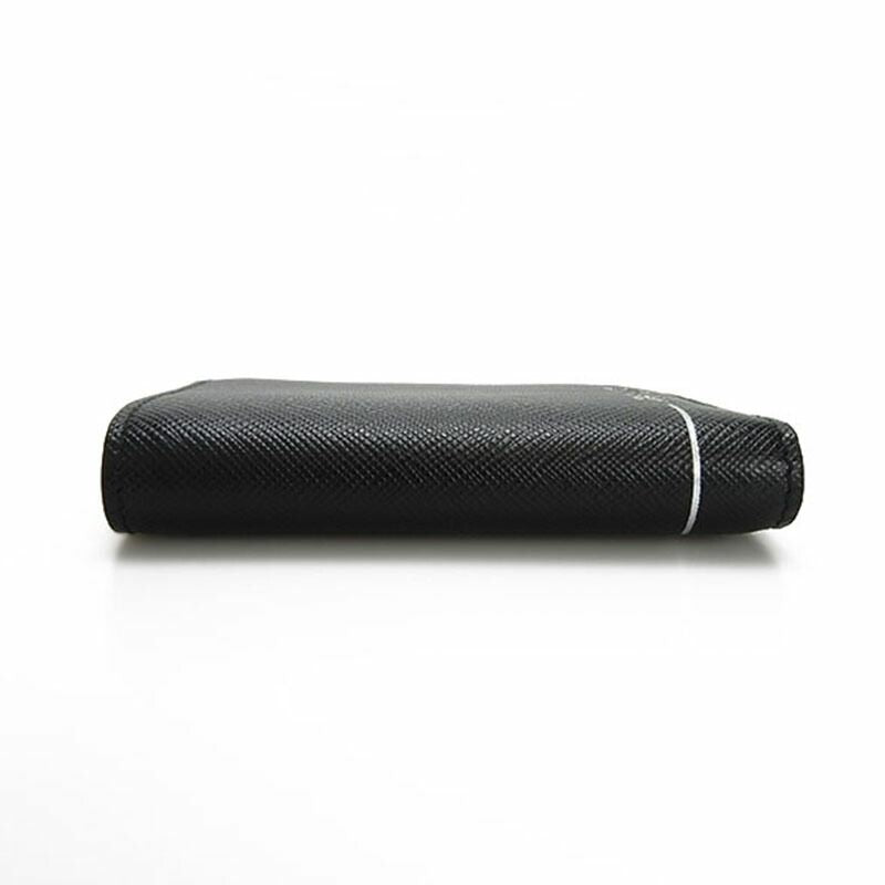 Prada Card Case 2 Mo004 Leather Black Nero Simple Logo Men — view 4