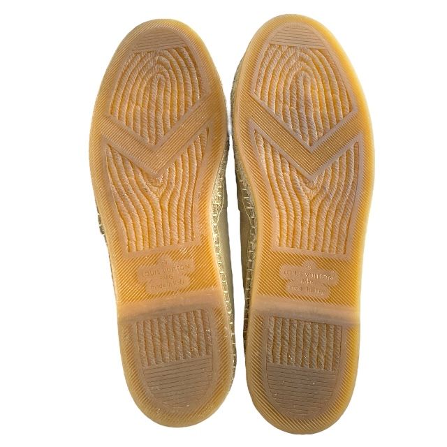 Louis Vuitton Cl1116 Jute Bidar Line Espadrille Slip-on Beige Suede Hemp — view 9