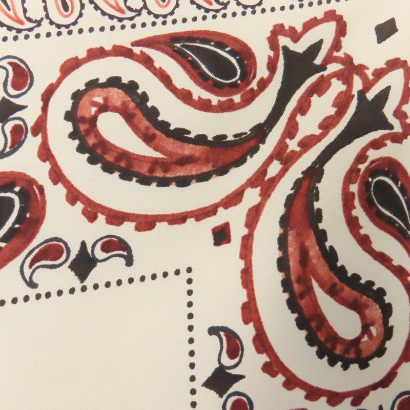 Christian Dior Scarf Silk White Red Paisley Bird Large Size — view 4
