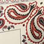 Christian Dior Scarf Silk White Red Paisley Bird Large Size — view 4