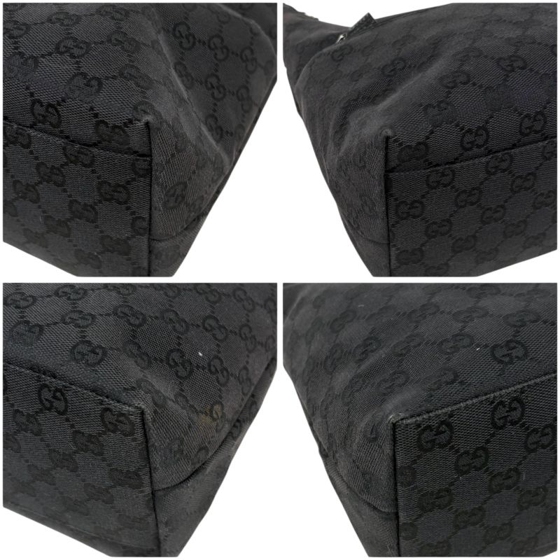 Gucci One Shoulder Bag GG Canvas Black Hobo Soho — view 6