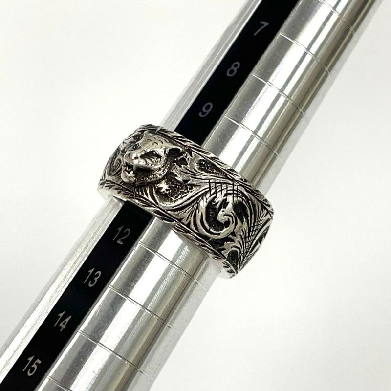 Gucci Taiga Head Arabesque Garden Silver Ring 12 — view 7