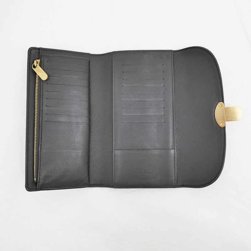 Louis Vuitton Long Wallet Portefeuille Amelia Chocolat Gold Hardware — view 5