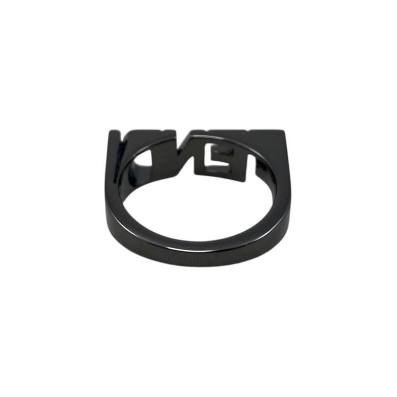 Fendi Ring Logo Letta 7 Aj272 M Size Black — view 4