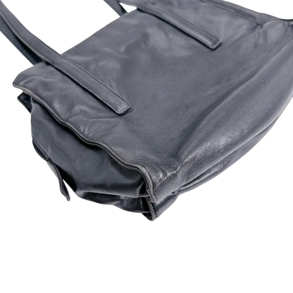 Prada Tote Bag Logo Shape Pressed Black — view 8
