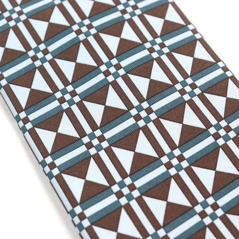 Hermes Cravate 100% Silk Art Deco Geometric Pattern Tie Multicolor — view 6