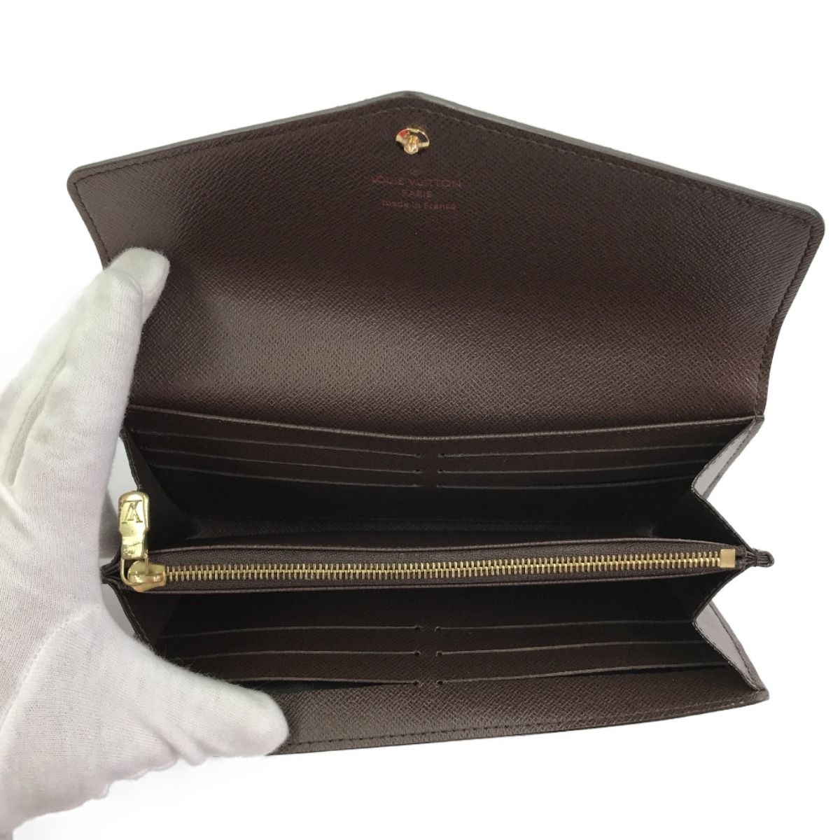 Louis Vuitton Long Wallet Portefeuille Sarah Damier Ebene Pocket — view 6