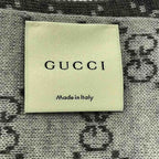 Gucci GG Pattern Allover Wool Scarf Red Navy Gray — view 3