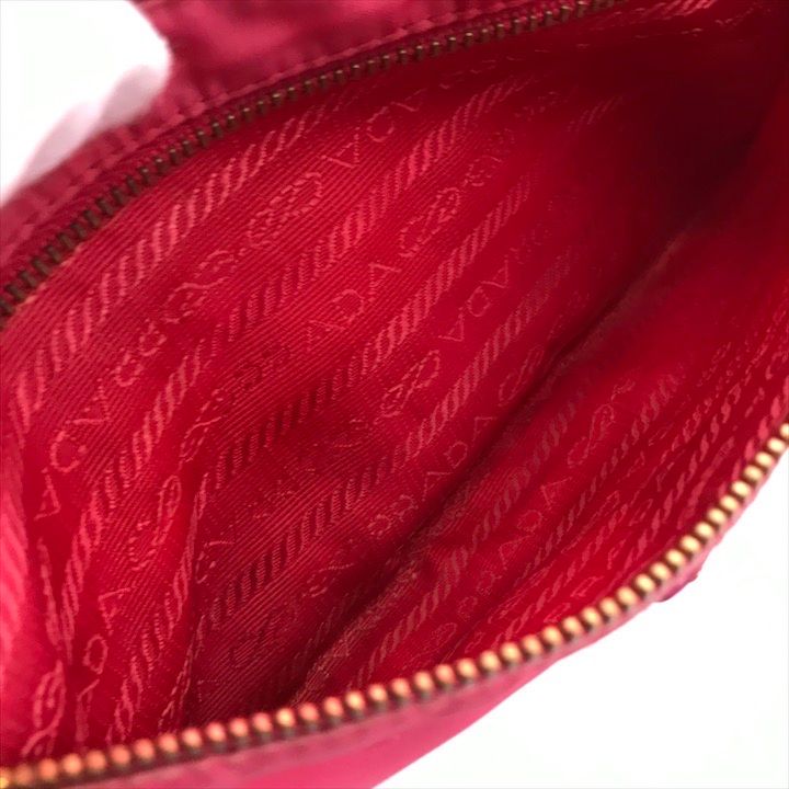 Prada Triangle Logo Nylon Tessuto Mini Shoulder Bag Pouch Pink — view 8