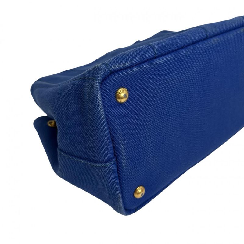 Prada B2439 g Shoulder Bag Canapa Tote Mini Blue — view 6