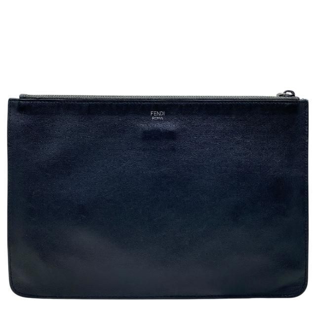 Fendi 7 N0078 Monster Clutch Bag Second Bugs Leather Studded Black — view 2