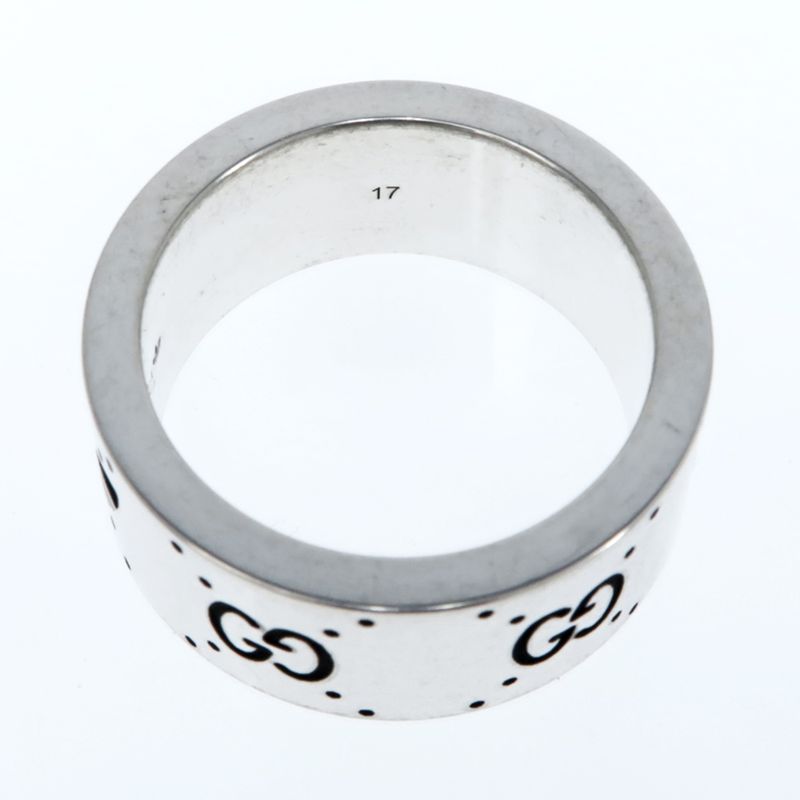 Gucci Adidas Collaboration Ring Engraving Wide Trefoil 17 AG 925 Jewelry — view 9