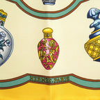 Hermes Carre 45 Petit Qu Importe Le Flacon Perfume Bottle Silk Yellow — view 2