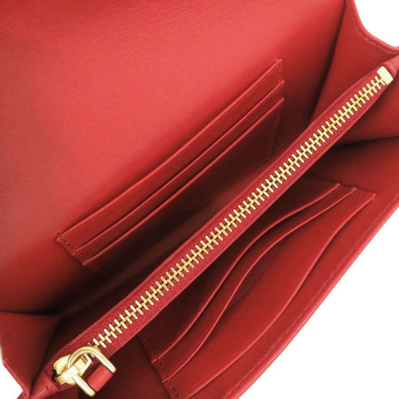 Prada 1 M1437 Nylon Leather Red Shoulder Wallet Long 1800 — view 5