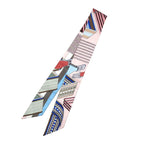 Hermes Twilly Zigzag Sangle Silk Rose Poudre Blanc Ciel Pink Scarf 0251 — view 2