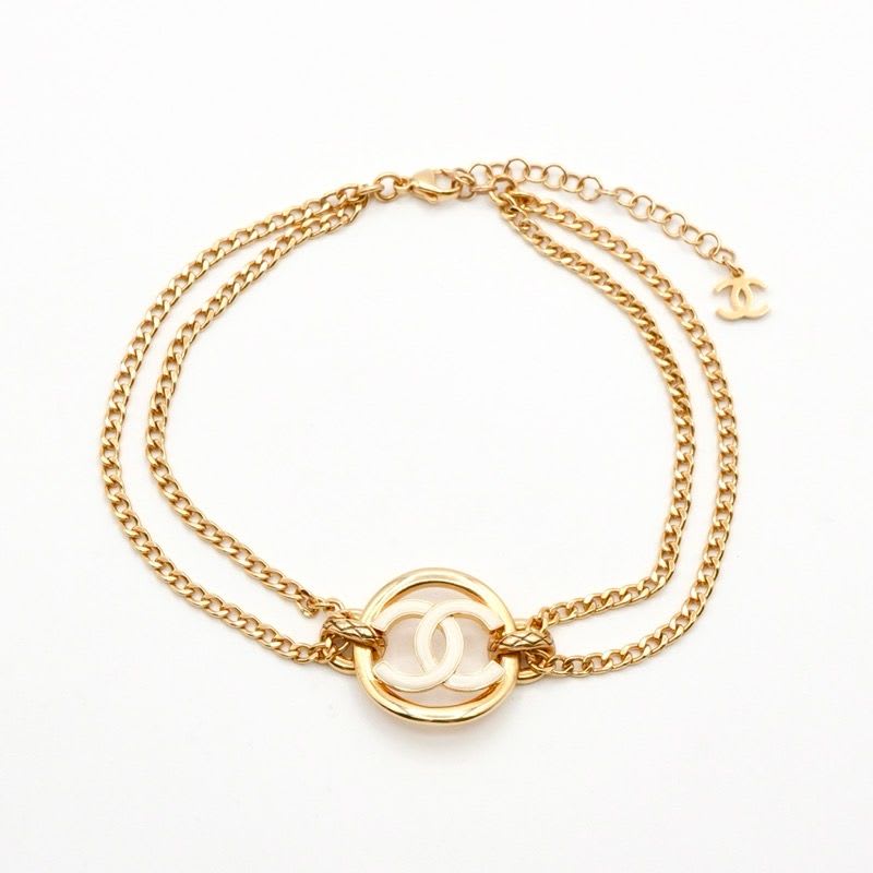 Chanel Choker Gold White Coco Mark Circle — view 3