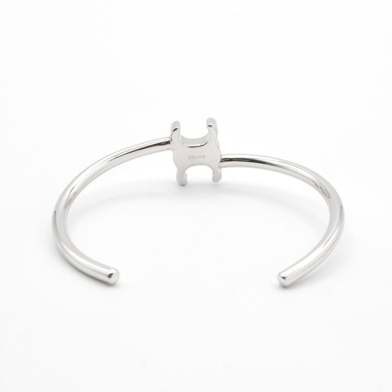 Celine Bracelet Bangle Cuff Silver Triomphe Asymmetric — view 4