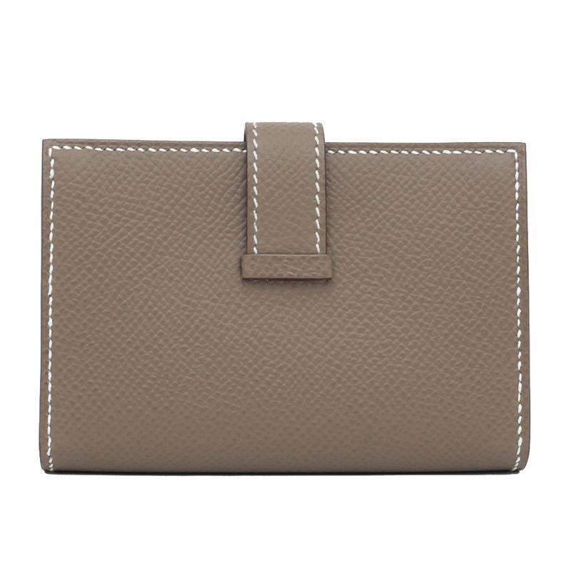 Hermes Bearn Card Case Etoupe Silver Hardware Veau Epsom — view 4