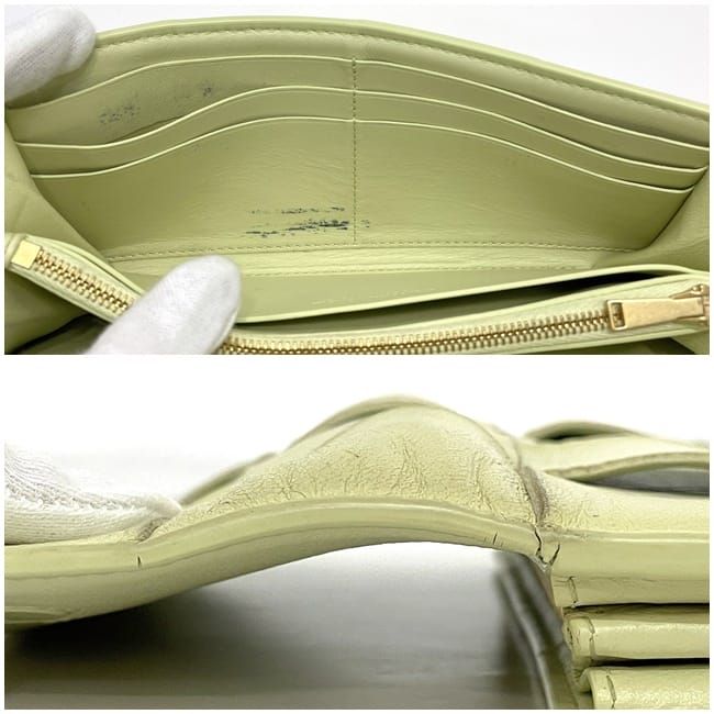 Bottega Veneta Bifold Long Wallet Light Yellow Cassette — view 3