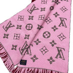 Louis Vuitton Scarf Echarpe Logomania Duo Monogram Wool Silk Wine Red — view 7