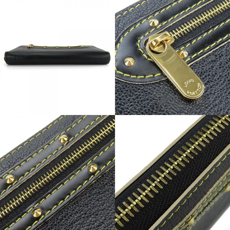Louis Vuitton Long Wallet Zippy Suhali Round Zipper Leather Black — view 4