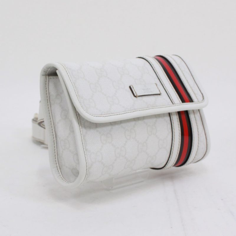 Gucci Sherry Line Waist Bag Leather White Body — view 2