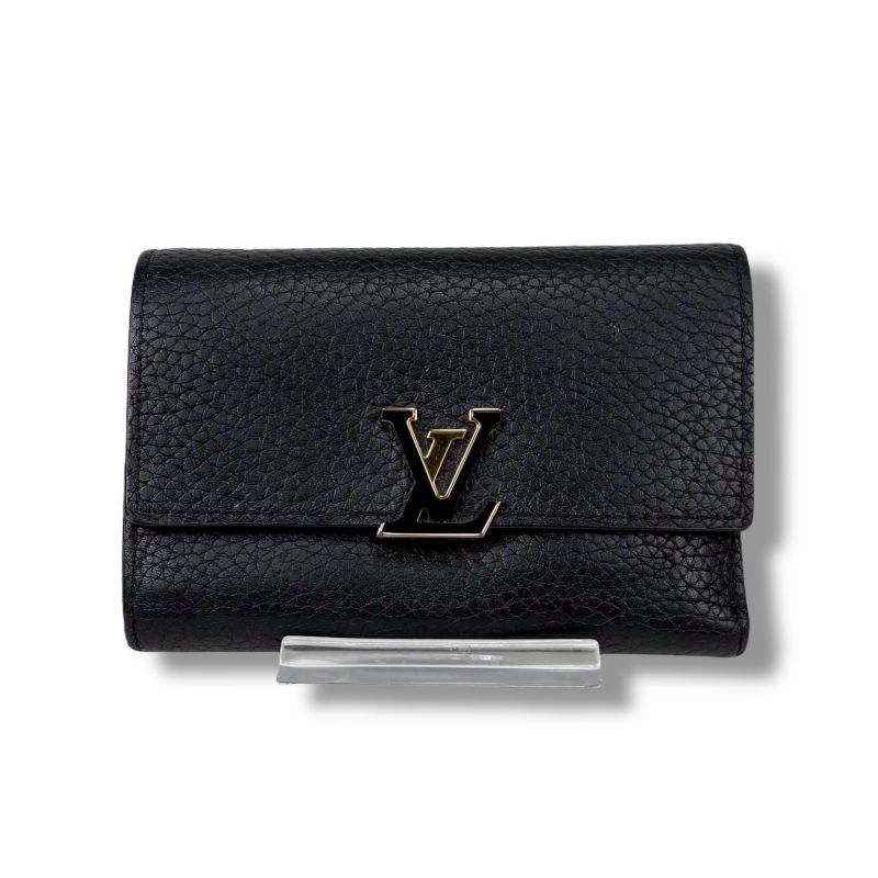 Louis Vuitton Trifold Wallet Portefeuille Capucines Black Taurillon — view 2