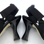 Fendi Mesh Suring Back Shoes High Heel Black — view 9