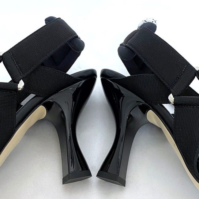 Fendi Mesh Suring Back Shoes High Heel Black — view 9