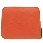 Hermes Azap Compact Silk Quinn Coin Case TS 011 AU Leather Orange 0097 — view 3