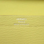 Hermes Bearn Card Case Chevre Mizor Lime Stamped W Yellow 1650 — view 9