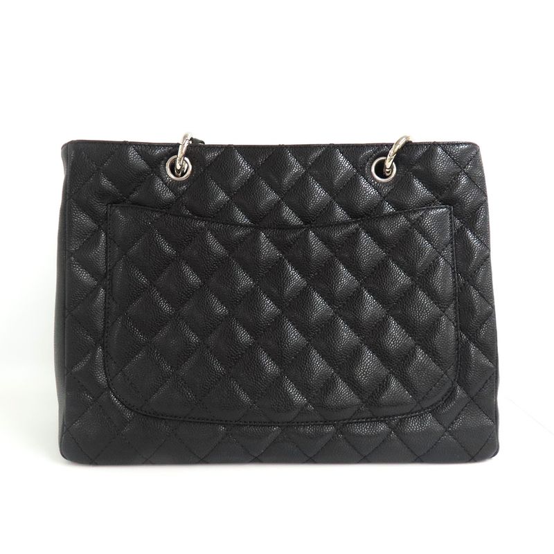 Chanel Grand Shopping Tote GST Shoulder Bag Black Caviar Leather 11 th — view 3