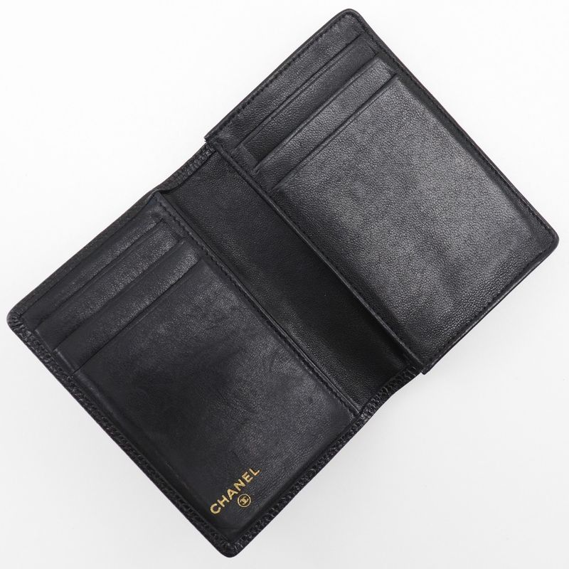 Chanel Coco Mark Card Case Caviar Leather Black Business Holder — view 6